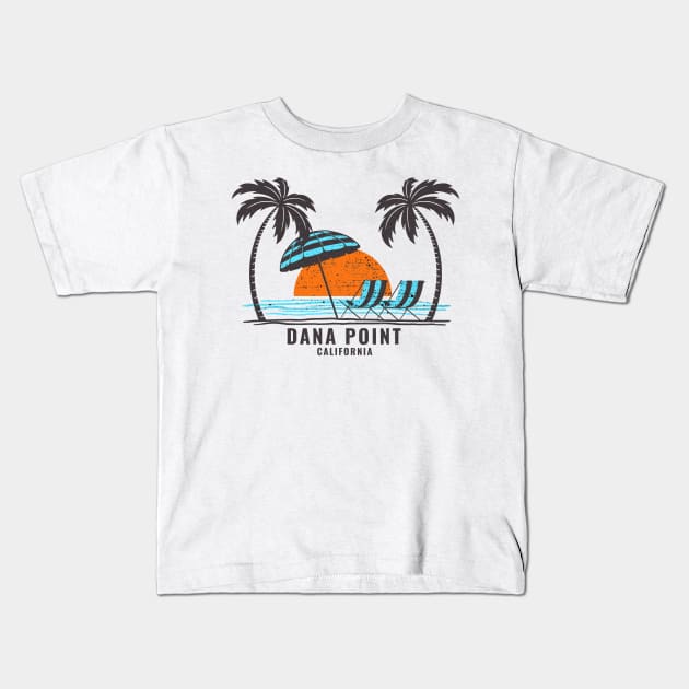 Dana Point California Retro Kids T-Shirt by Eureka Shirts